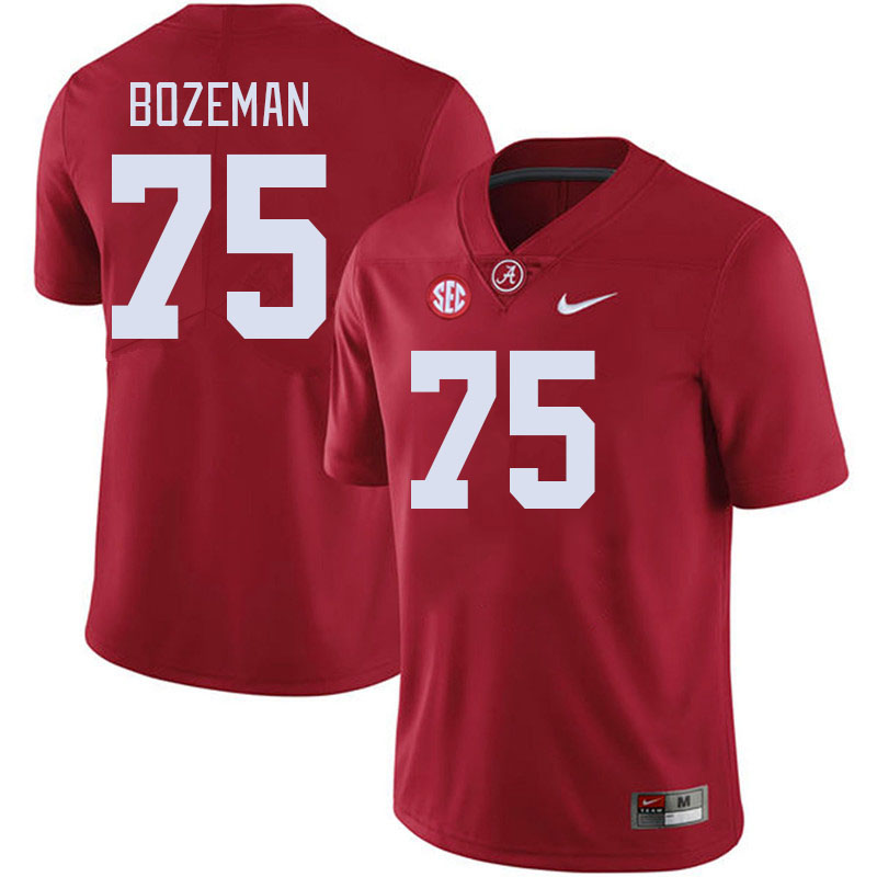 #75 Bradley Bozeman Alabama Crimson Tide Jerseys Football Stitched-Crimson
